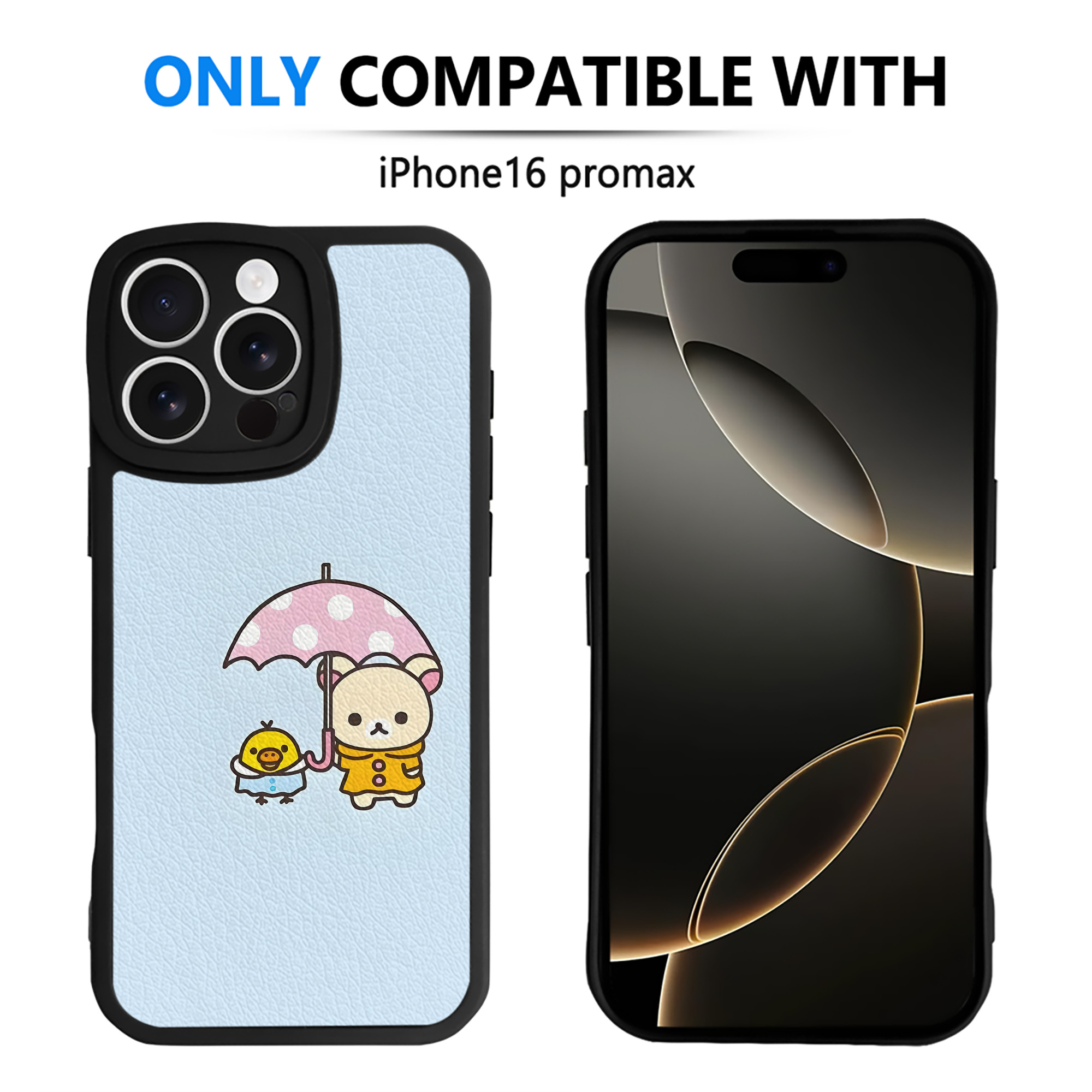 （画像用） リラックマ リラックマ キイロイトリ Rilakkuma Korilakkuma Kiiroitori 【iPhone 16シリーズ対応】シリコンスマホケース（レザー調） 材質：シリコン